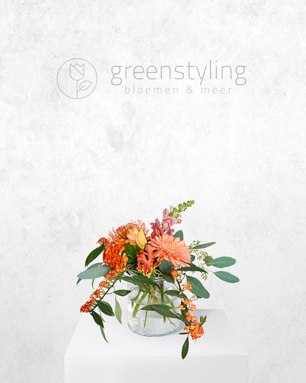 bloemstuk oranje gezelligheid